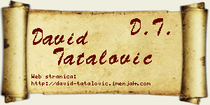 David Tatalović vizit kartica